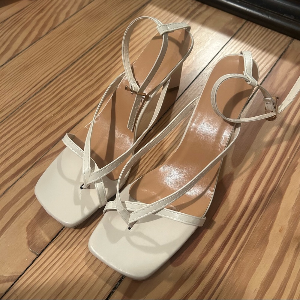 Amazon strappy nude heels